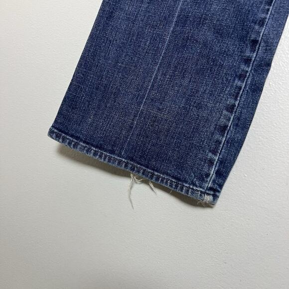 7 For All Mankind Womens A Pocket Flare Jeans Denim Sz 30 32 Low Rise USA Boho - Picture 5 of 16